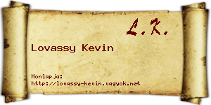 Lovassy Kevin névjegykártya