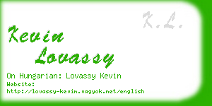kevin lovassy business card